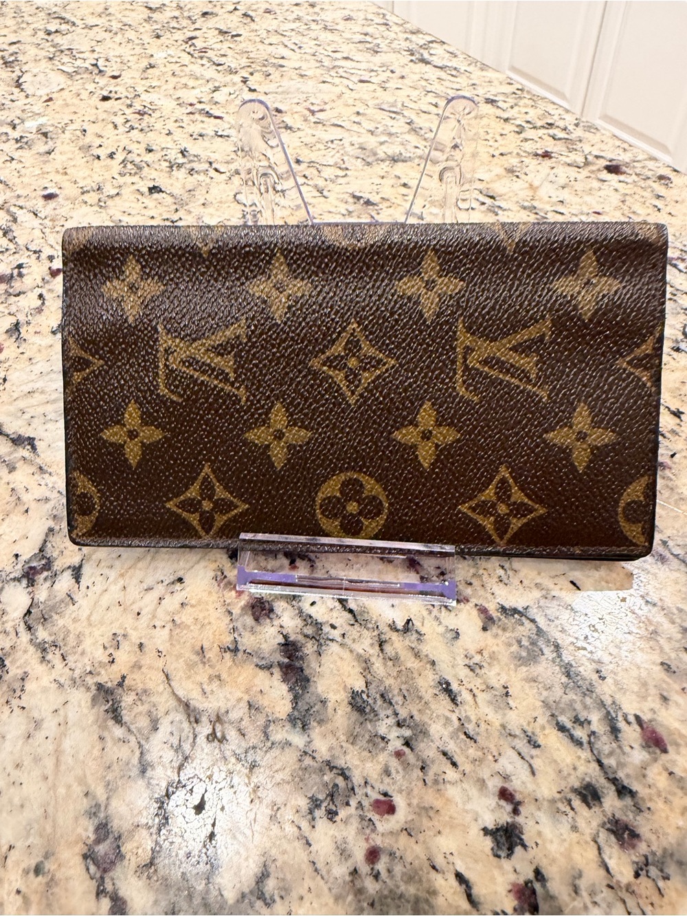 Louis Vuitton Brown Monogram Checkbook Wallet